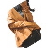 Womens Classic Design Genuine Sheepskin Brown Leather Coat