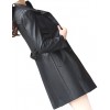 Womens Cool Fashion Real Lambskin Black Long Leather Trench Coat