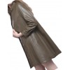Womens Dashing Genuine Sheepskin Brown Long Leather Trench Coat