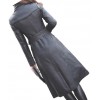 Womens Glamorous Real Lambskin Black Long Leather Trench Coat