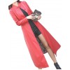 Womens Great Look Real Lambskin Red Long Leather Trench Coat
