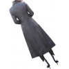 Womens New Outwear Real Lambskin Black Long Leather Trench Coat