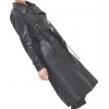 Womens Sophisticated Real Lambskin Black Long Leather Trench Coat