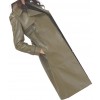 Womens Sophisticated Real Lambskin Olive Green Long Leather Trench Coat