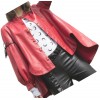Womens Designer Outwear Real Lambskin Red Leather Top