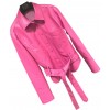 Womens Marvellous Design Outwear  Real Lambskin Pink Leather Top
