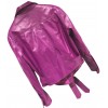 Womens Marvellous Design Outwear  Real Lambskin Purple Leather Top