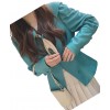 Womens Timeless Style Outwear Real Lambskin Blue Leather Top