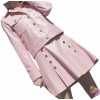 Womens Fabulous Outwear Dress Real Lambskin Pink Leather Top And Skirt