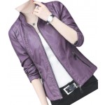 Girls Beautifully Crafted Original Lambskin Purple Leather Jacket Coat