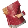 Girls New Look Collarless Real Lambskin Red Leather Jacket