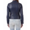Girls Trendsetter Real Sheepskin Navy Blue Leather Jacket 