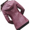 Girls Trendy Hooded Original Lambskin Purple Leather Jacket Coat