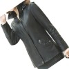 Ladies Hooded Real Sheepskin Black Leather Jacket Coat