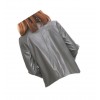 Open Front Short Sleeve Collarless Ladies Real Sheepskin Gray Leather Jacket