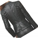 Womens Designer Genuine Lambskin Black Leather Jacket Coat