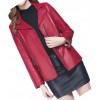 Womens Unique Fashion Real Goatskin Red Leather Jacket Coat