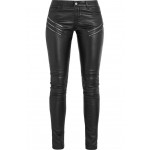 Stylish Slim Fit Real Black Leather Skinny Pant for Women
