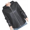 Ladies Hooded Bomber Real Sheepskin Black Leather Jacket Coat