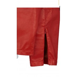 Womens Hot Real Genuine Soft Lambskin Red Leather Pants 