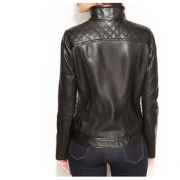 Womens Slim Fit Pure Soft Black Leather Jacket