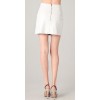 Womens Stylish Genuine Lambskin White Leather Mini Skirt