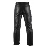 Classic Pure Black Leather Motorcycle Pants for Men