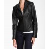 Elegant Black Leather Jacket For Women