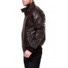 Genuine Brown Real Leather Bomber Jacket for Men