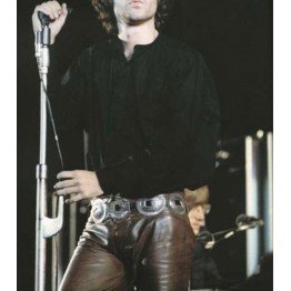 Jim Morrison Custom Made Genuine Soft Brown Leather Pants