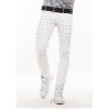 Men Singer Nightclubs Pure White Leather Trousers Pants 