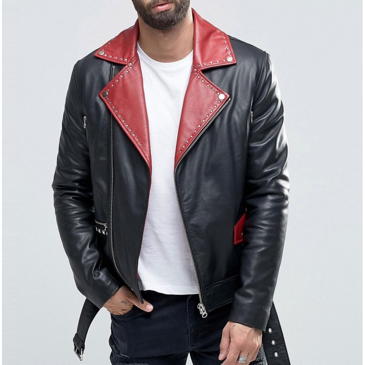 Black leather biker jacket | The Kooples - US