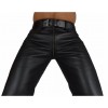 Mens Comfortable Fit Real Genuine Black Leather Pants