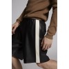 Mens High Waisted Loose Fit Real Black Leather Shorts