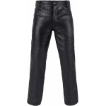 Mens Motorcycle Heavy Duty Premium Black Leather Pants