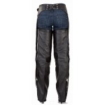 Mens Naked Pocket Black Leather Riding Chaps