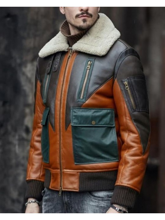Mens Stunning Soft Real Lambskin Warm Leather Bomber Jacket
