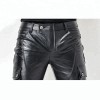 Mens Stylish Casual Genuine Black Leather Biker Pants