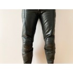 Motorcycle Rockstar High Waisted Genuine Black  Leather Biker Club Pants