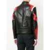Panelled Colour Block Design Long Sleeves Leather Biker Jacket for Men