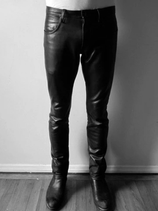 Premium Lightweight Genuine Black Leather Pants for Guys