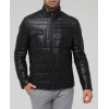 Soft Genuine Black Leather Solid Sporty Jacket for Men