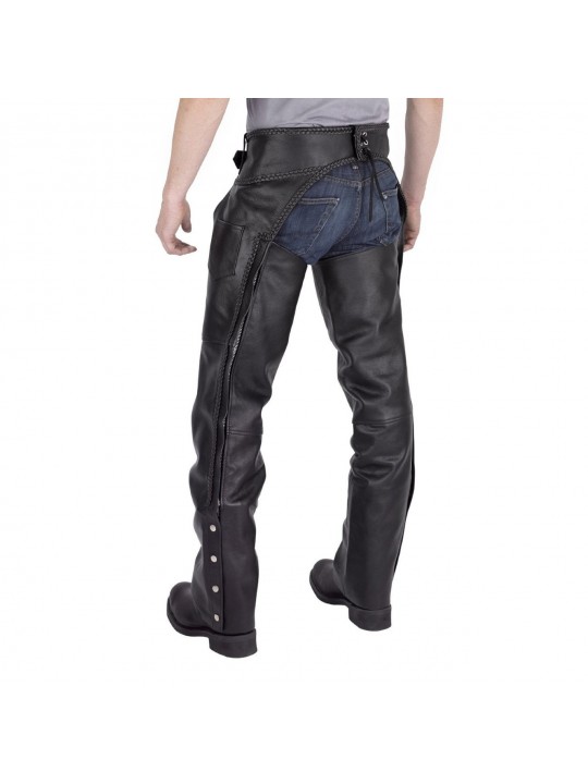 Stylish Fashion Braided Motorcycle Leather Chaps for Men