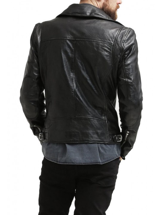 Stylish Hot Black Leather Motorcycle Biker Fashion Jacket