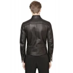 Black Motorcycle Style Leather Jacket for Men