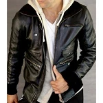 Biker Style Mens Bomber Jacket Black