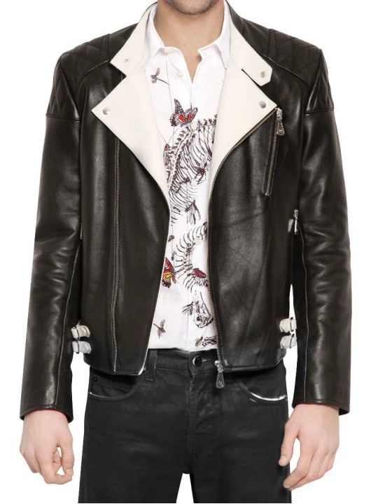 Black Leather biker Jacket for Men