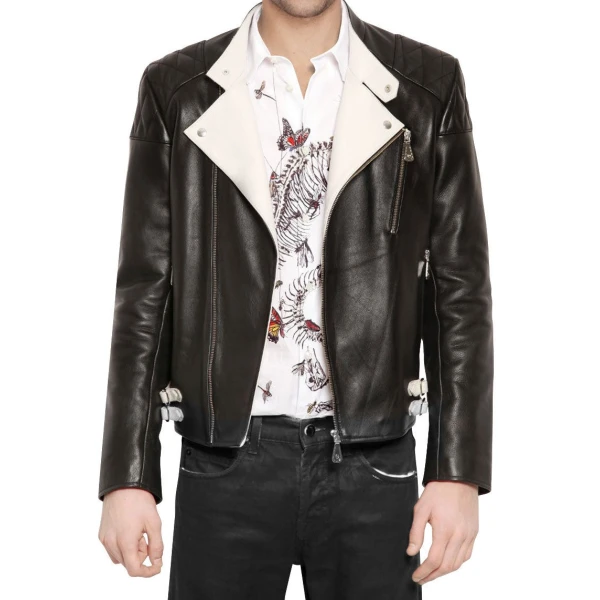 Black Leather biker Jacket for Men