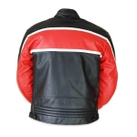 Classic Mens Red Leather Motorcycle Style Jacket