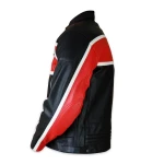 Classic Mens Red Leather Motorcycle Style Jacket